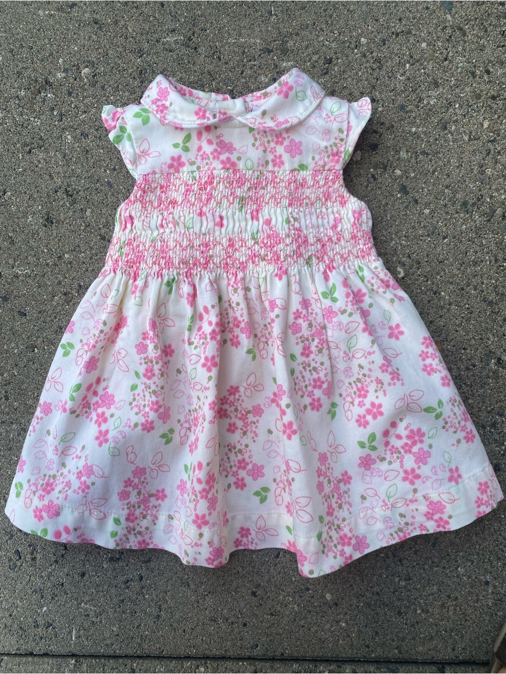 Laura Ashley Pink Floral Smocked Kids Dress